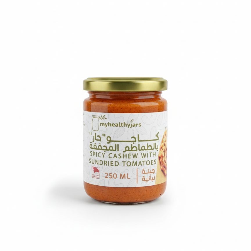 MHJ Cashew & Spice Toamto Cheese 250g ماي هيلثي جارز - جبنة الكاجو بالطماطم الحارة 250 جرام - الصورة 1